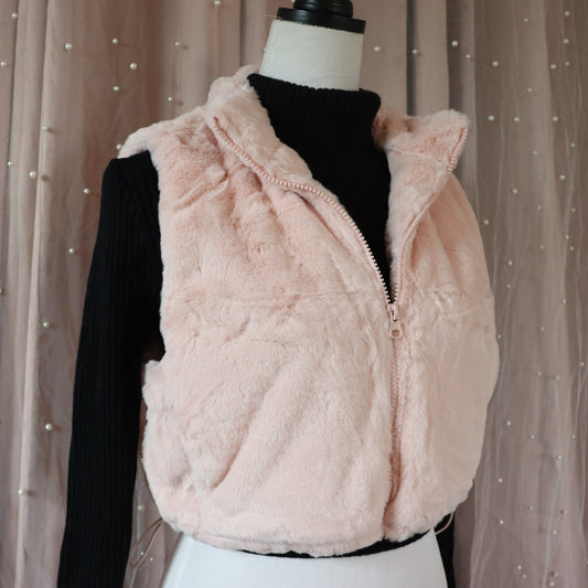 Pink Faux Fur Vest