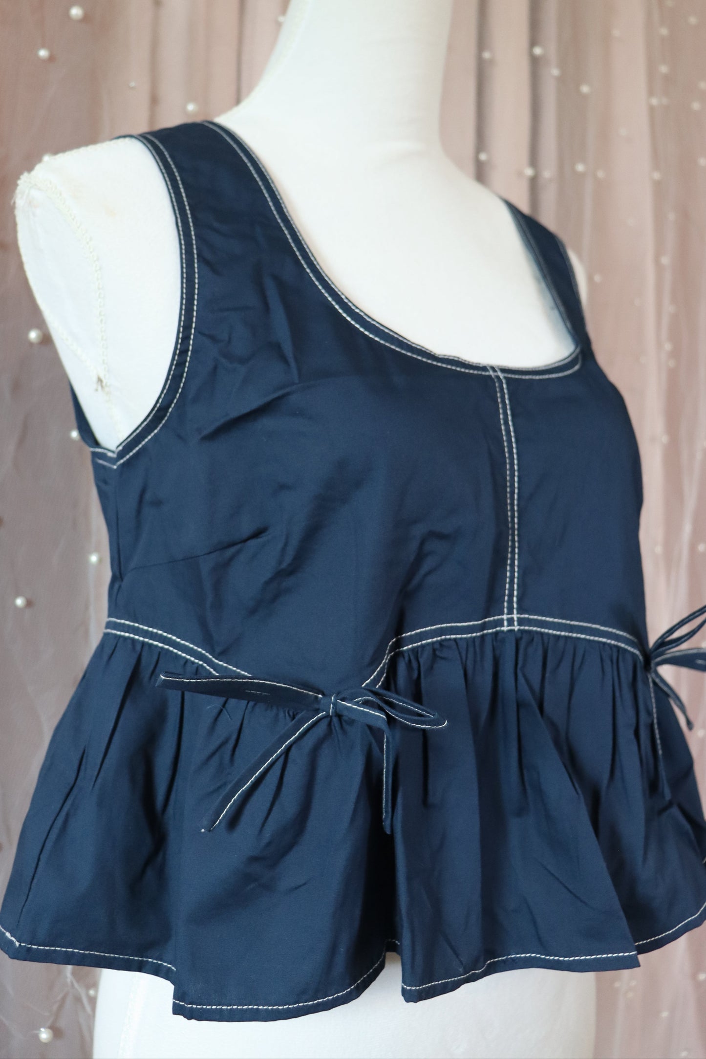 Cropped Blue Poplin Top