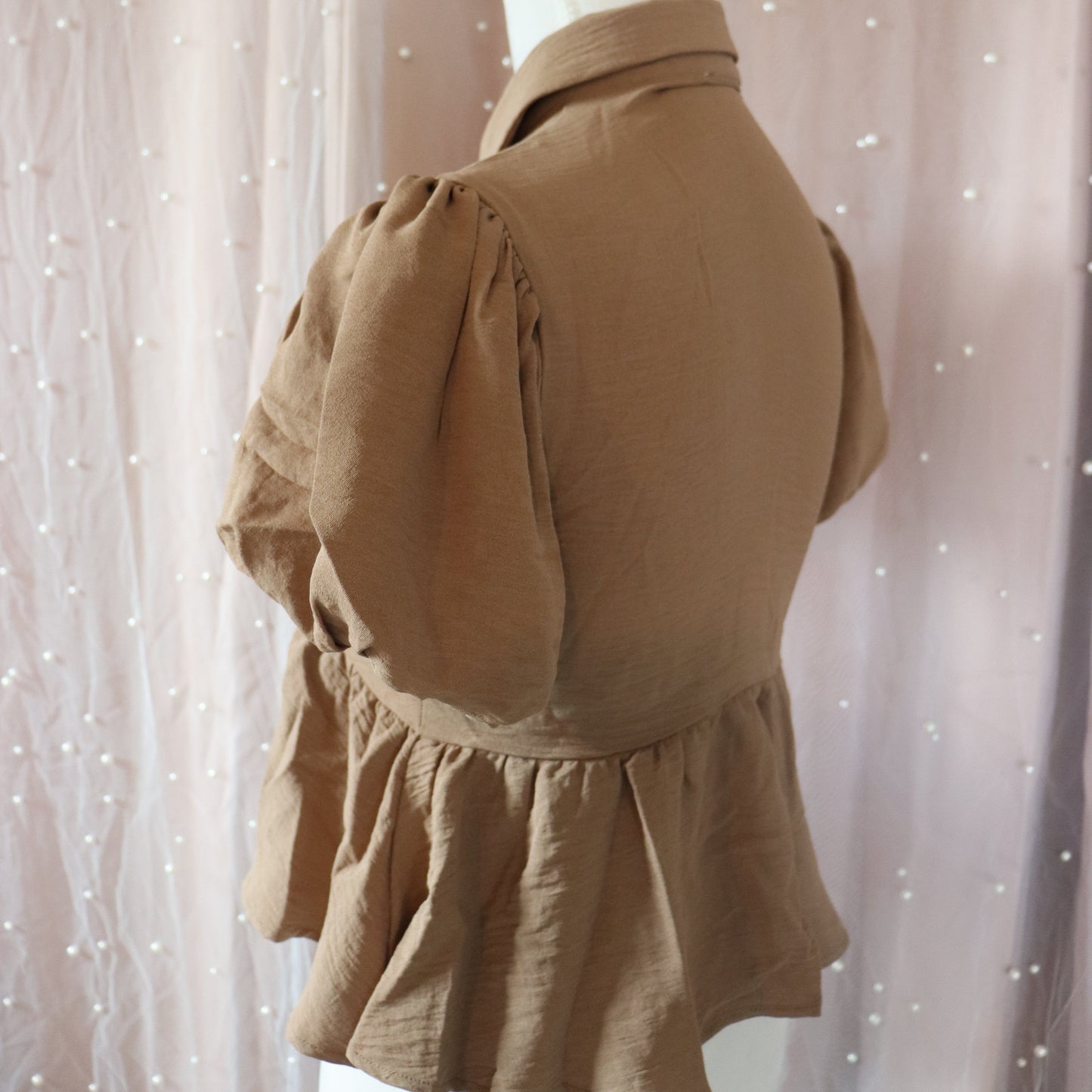 Mocha Brown Peplum Top