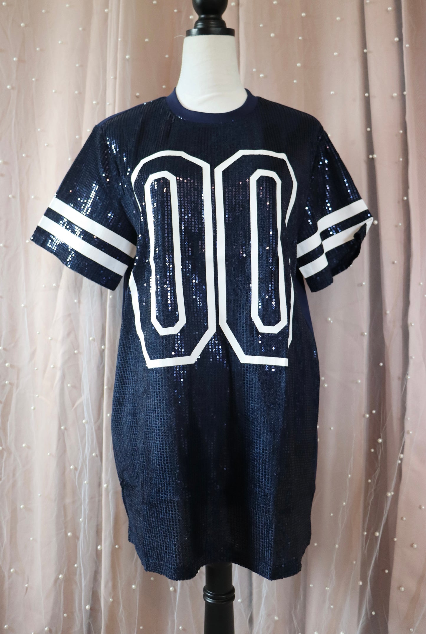 Navy Sequin Game Day Dress