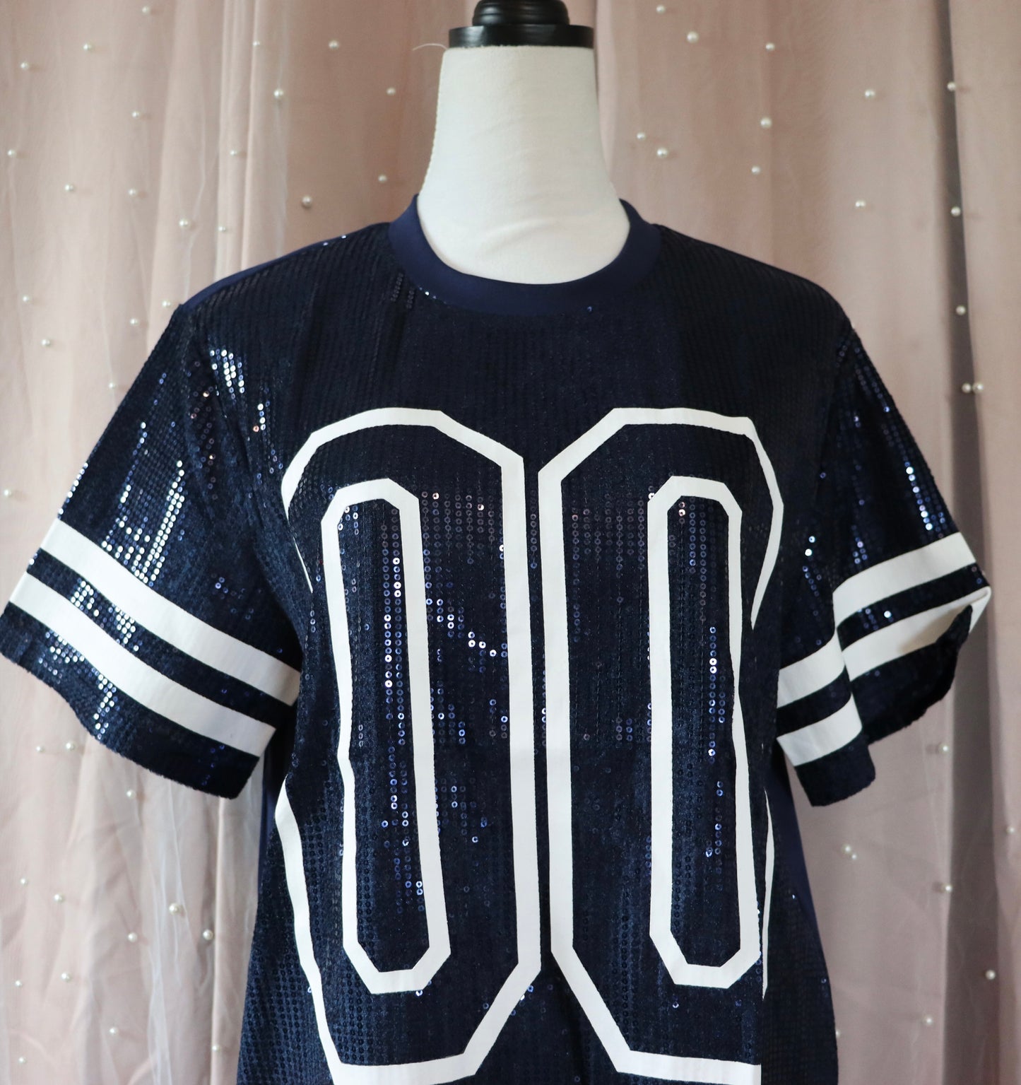 Navy Sequin Game Day Dress