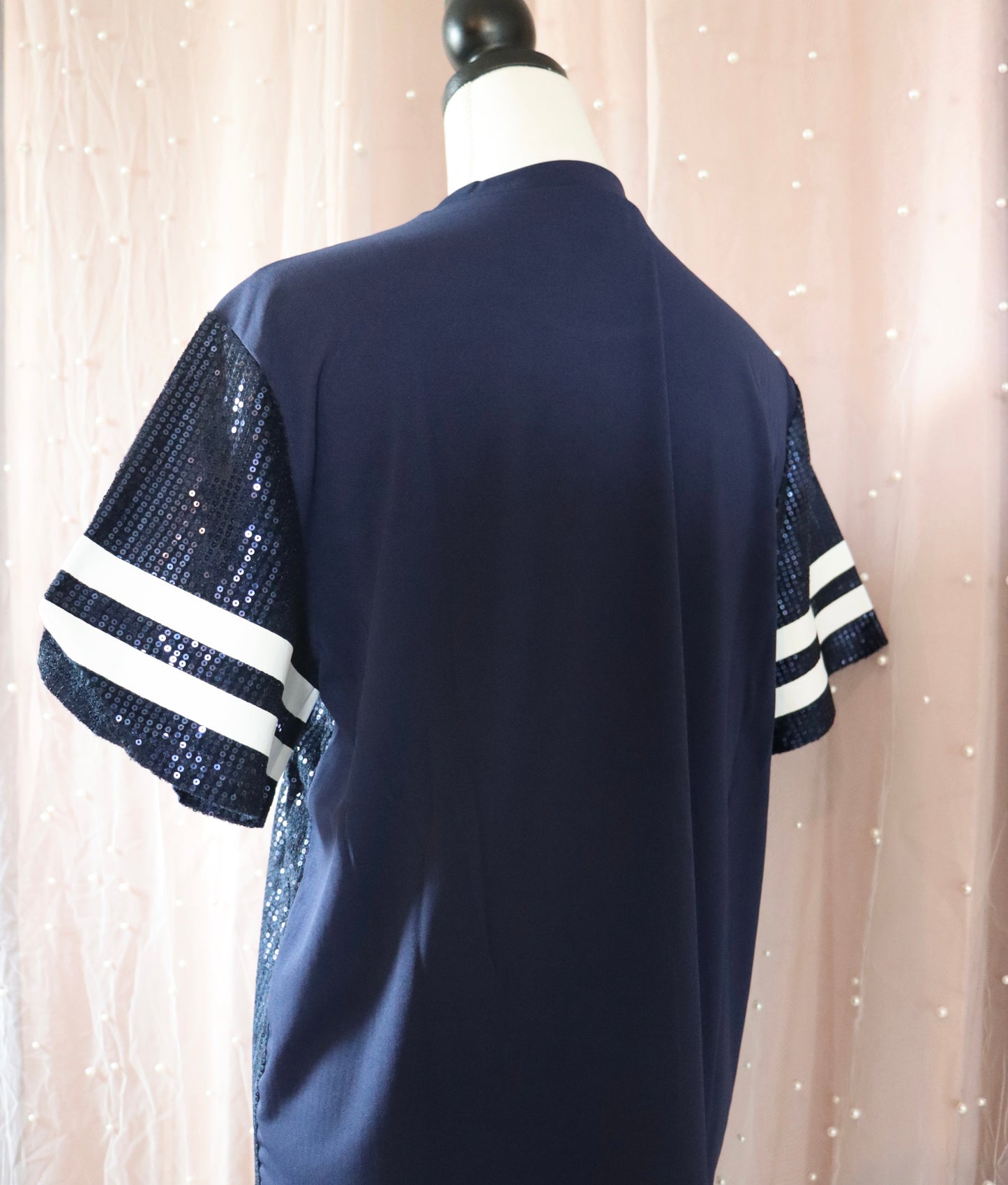 Navy Sequin Game Day Dress