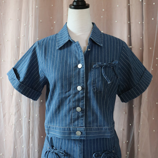 Striped Denim Top