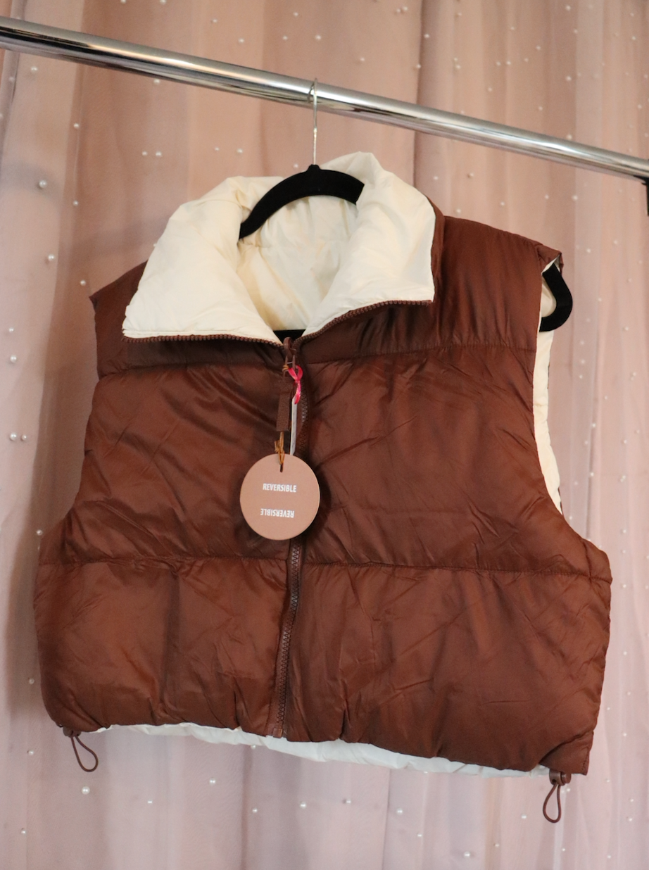 Reversible Cropped Puffer Vest