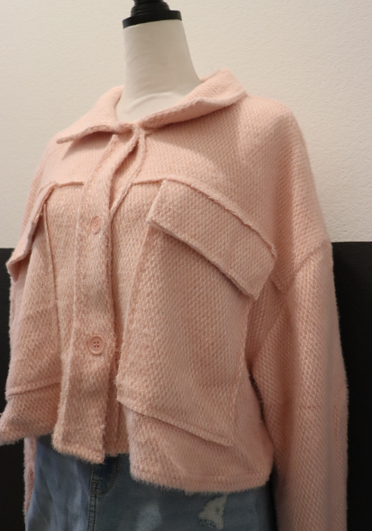 Peach Button-Up Jacket